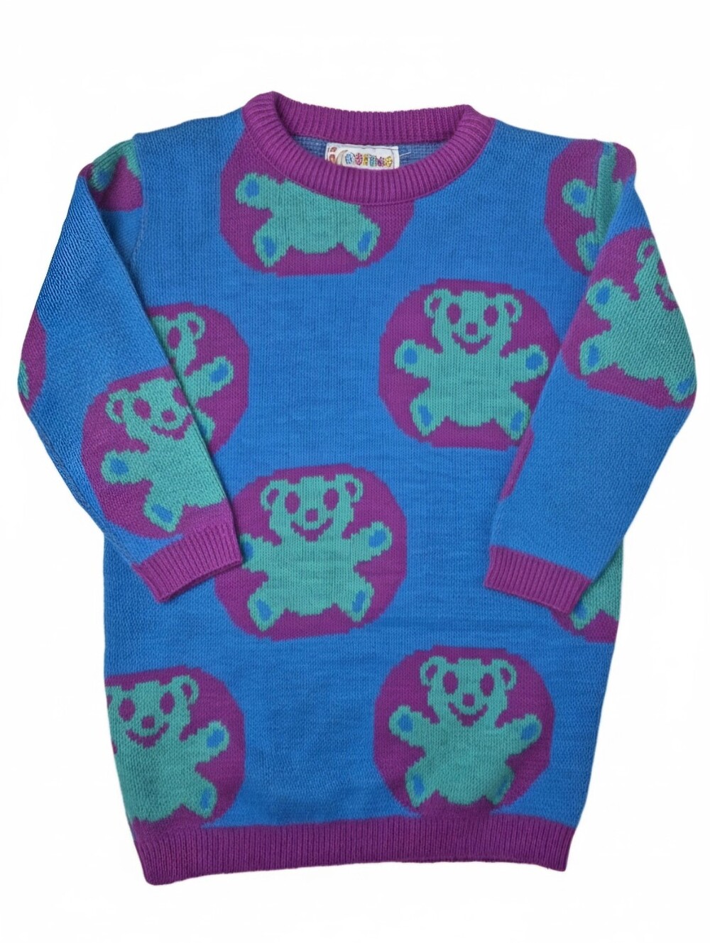 Vintage 1980s Hot Cashews Teddy Bear Sweater Girls 6-8 Kids Small Made USA